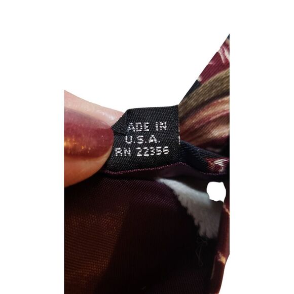 Vintage‎ Adolfo Abstract Blue Burgundy Silk Neck Tie Business Wedding Office - Picture 9 of 12